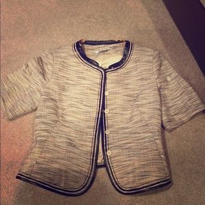 Jacket blazer in tan and brown